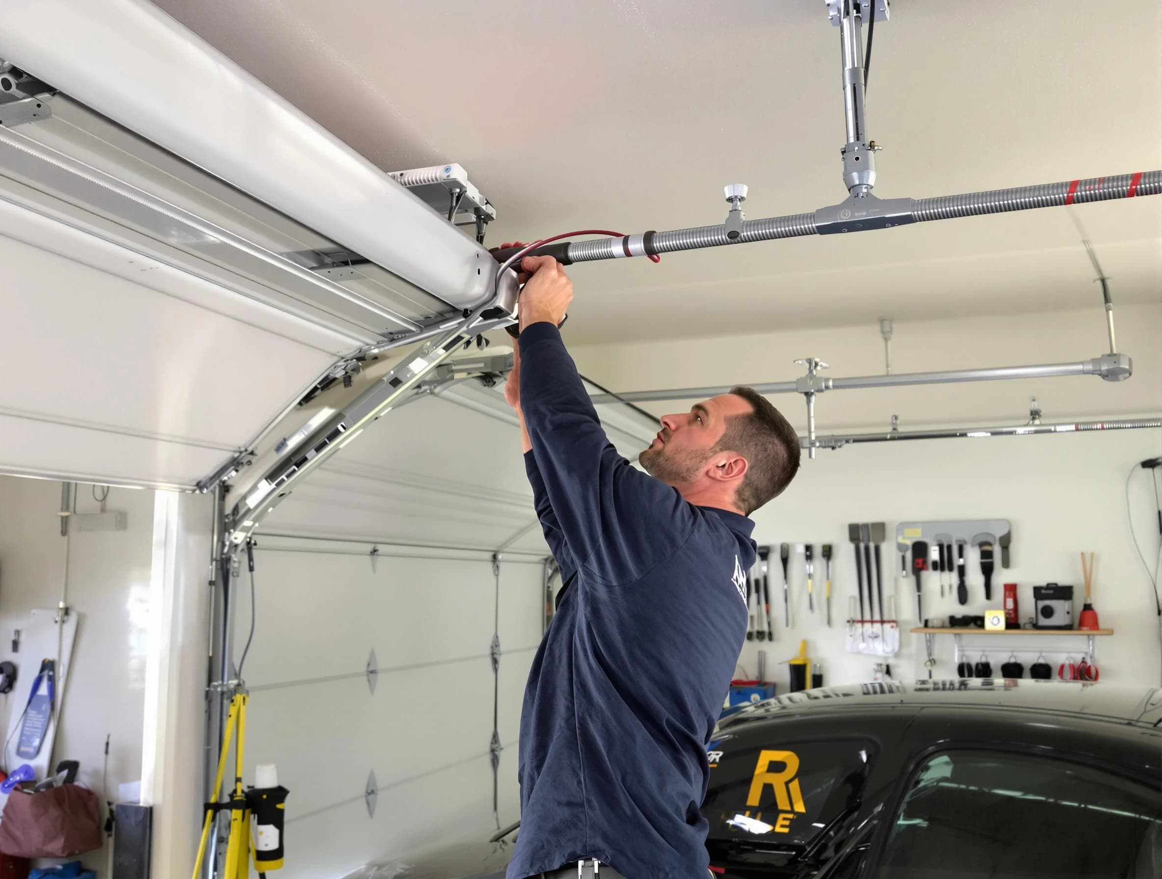 Highlands Ranch Garage Door Repair technician performing garage door cable repair in Highlands Ranch