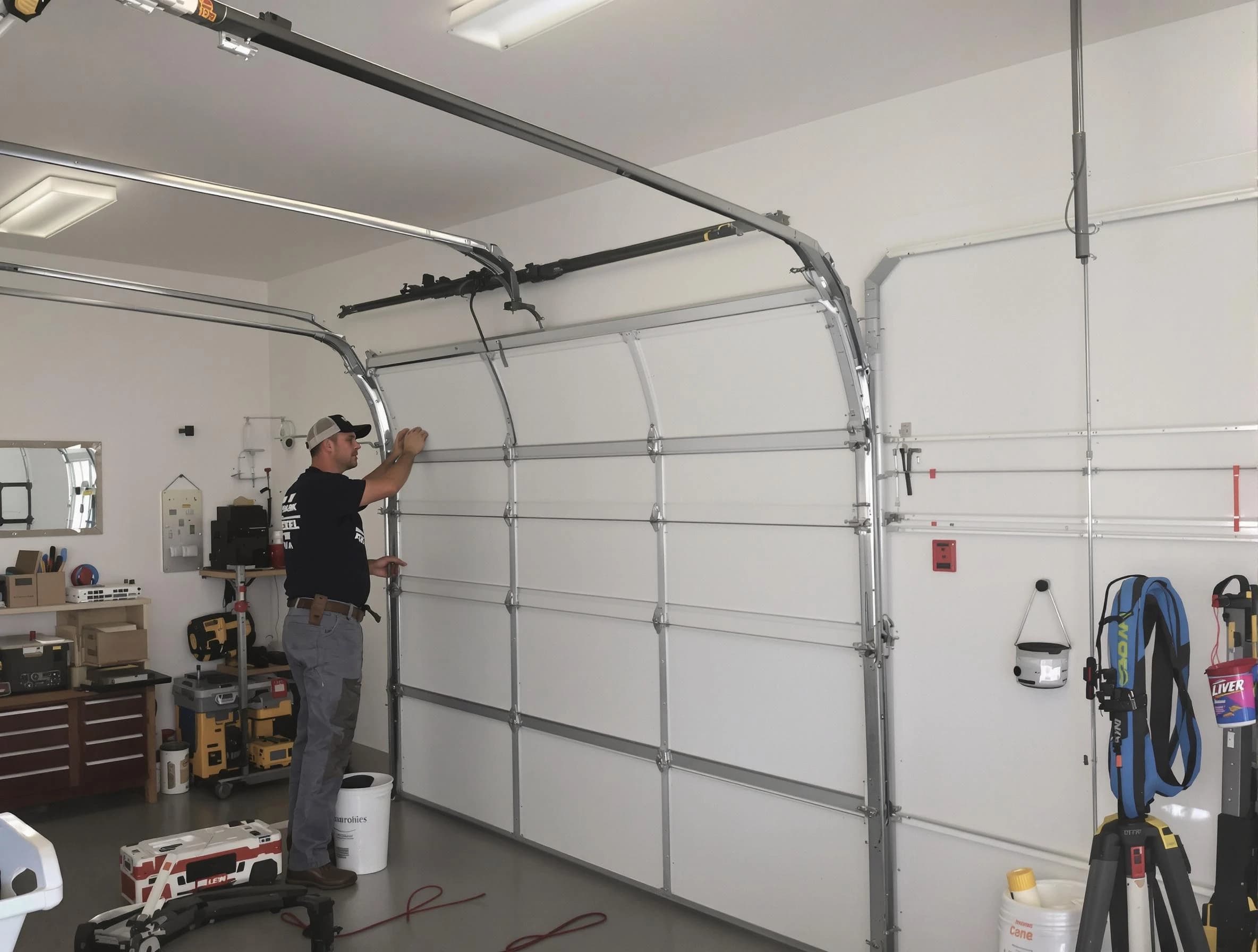 Highlands Ranch Garage Door Repair team installing new garage door in Highlands Ranch