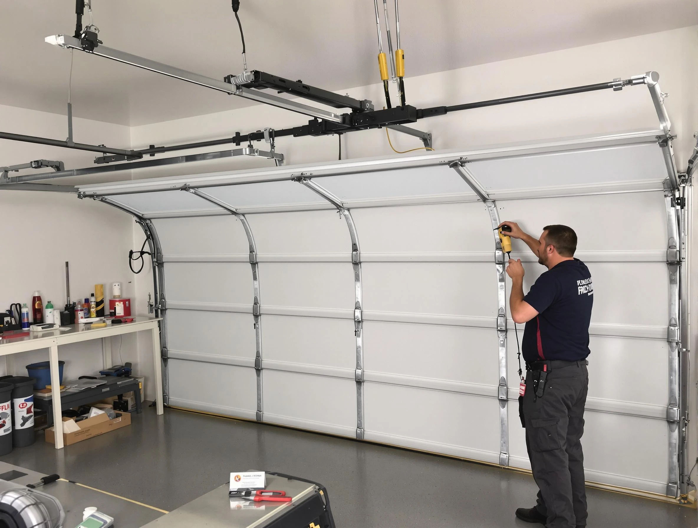 Highlands Ranch Garage Door Repair certified technician performing overhead door system repair in Highlands Ranch