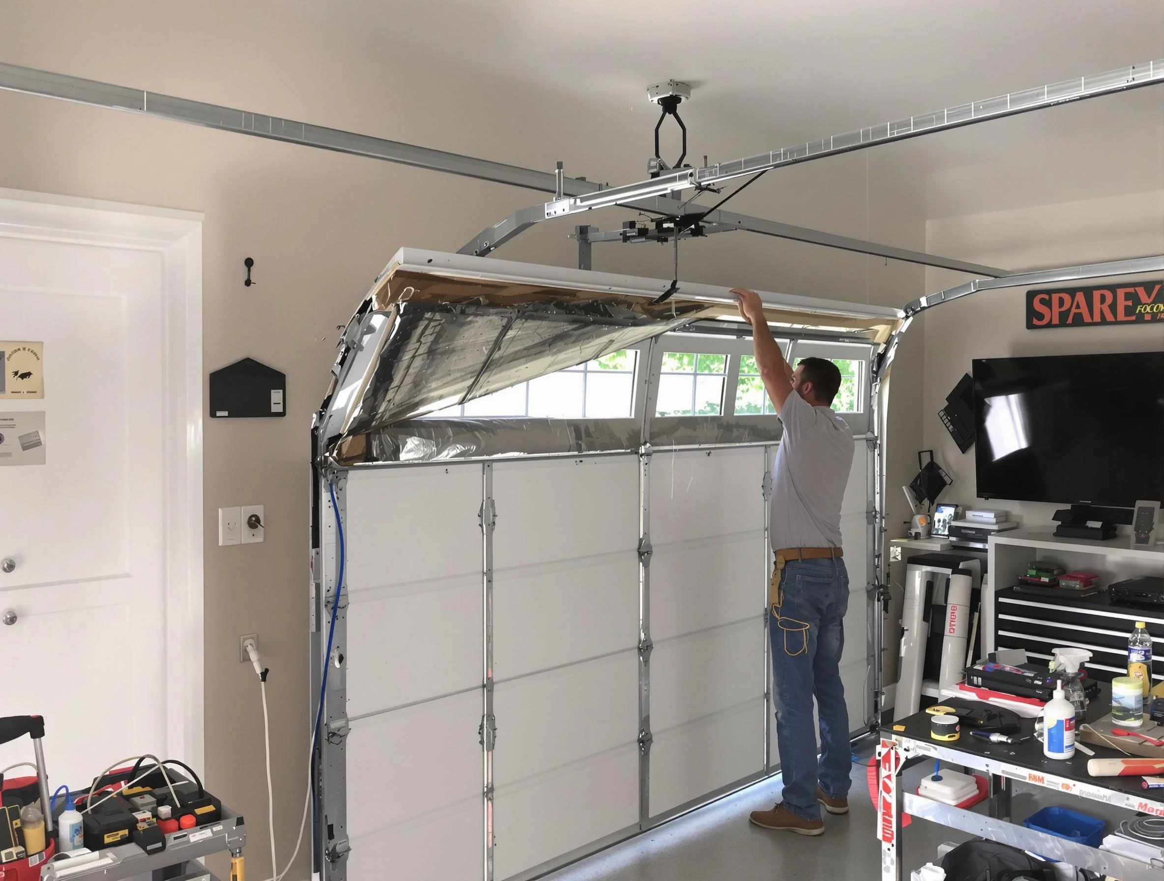 Garage door section replacement by Highlands Ranch Garage Door Repair in Highlands Ranch
